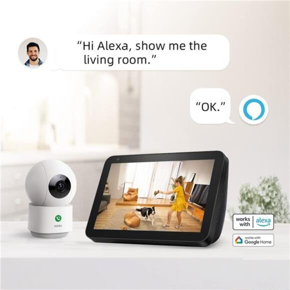 2K Security Camera Indoor, Baby Monitor Pet Camera 360-Degree for Home Security - Picture 6 of 7
